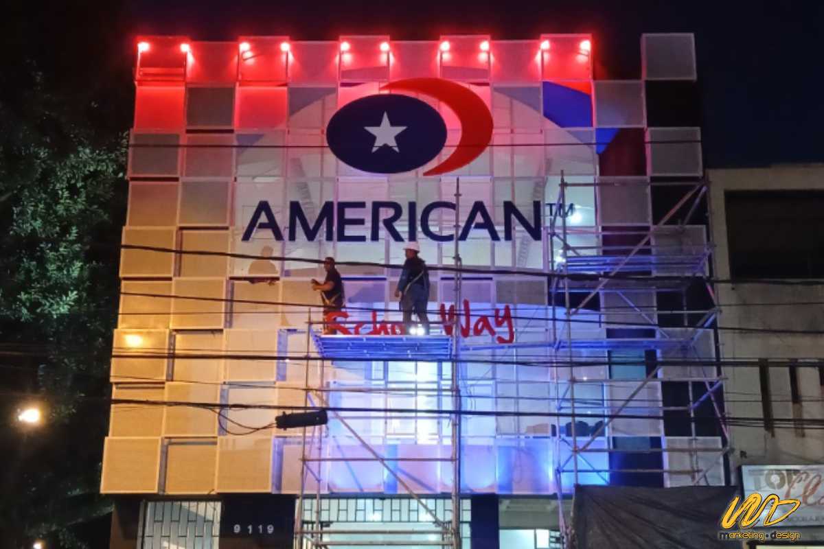 Aviso exterior volumétrico en acrílico e iluminación LED interna